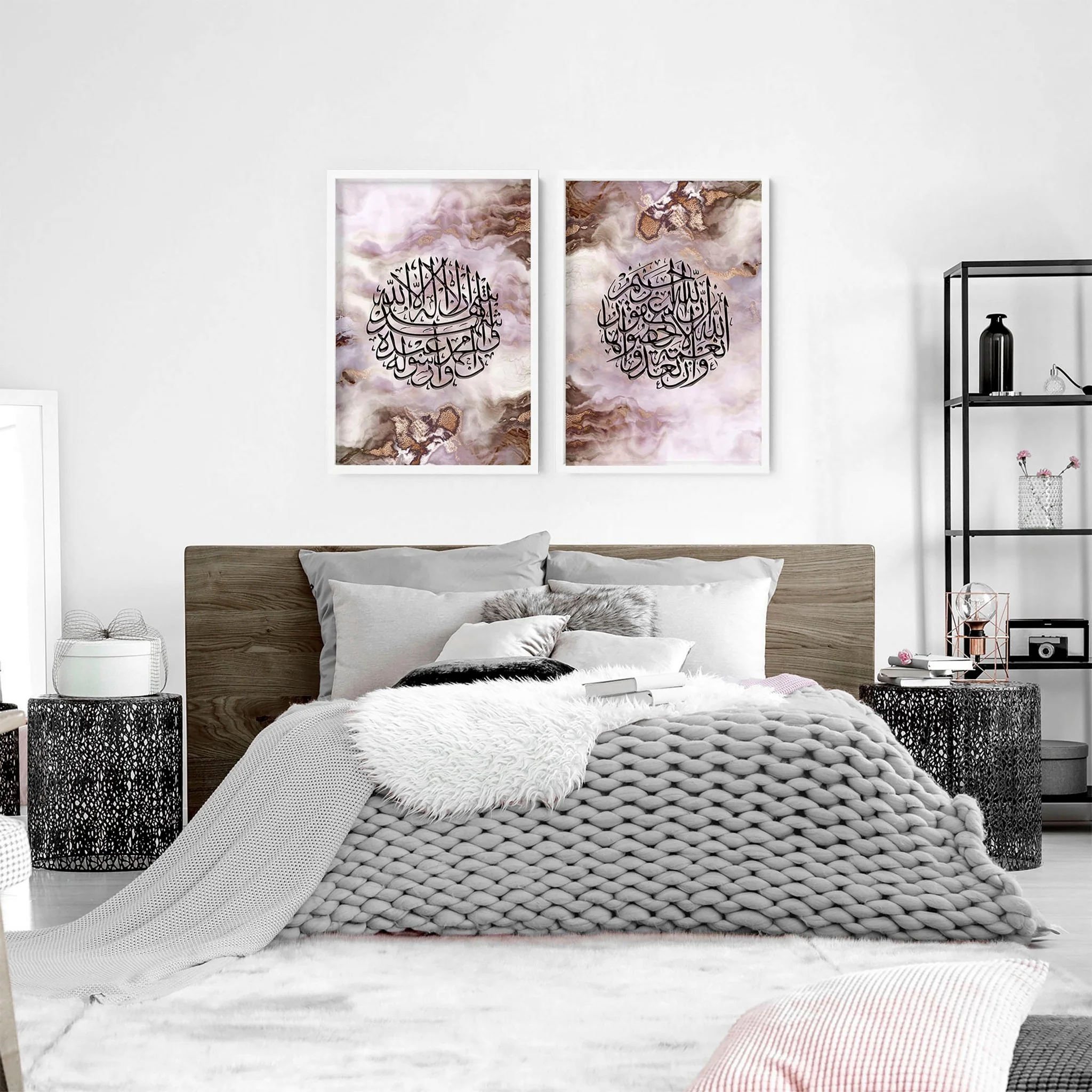 Allahu Akbar in Arabic prints for bedroom | set of 2 wall art prints - Image 2