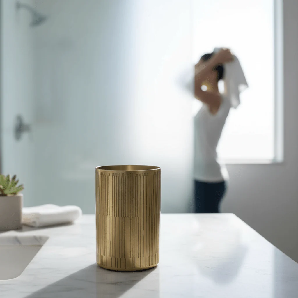 Allegra 300ml Gold Finish Aluminium Tumbler - Image 2