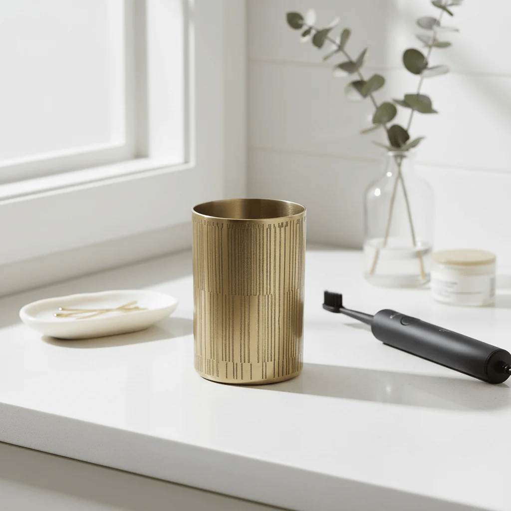 Allegra 300ml Gold Finish Aluminium Tumbler - Image 4