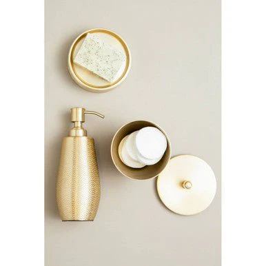 Allegra Aluminium Gold Finish 300ml Bathroom Jar - Image 7