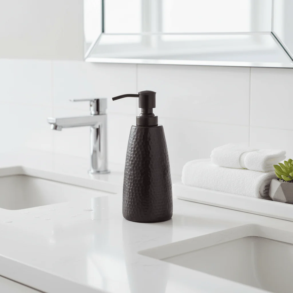 Allegra Bronze Finish Soap Dispenser - Image 4