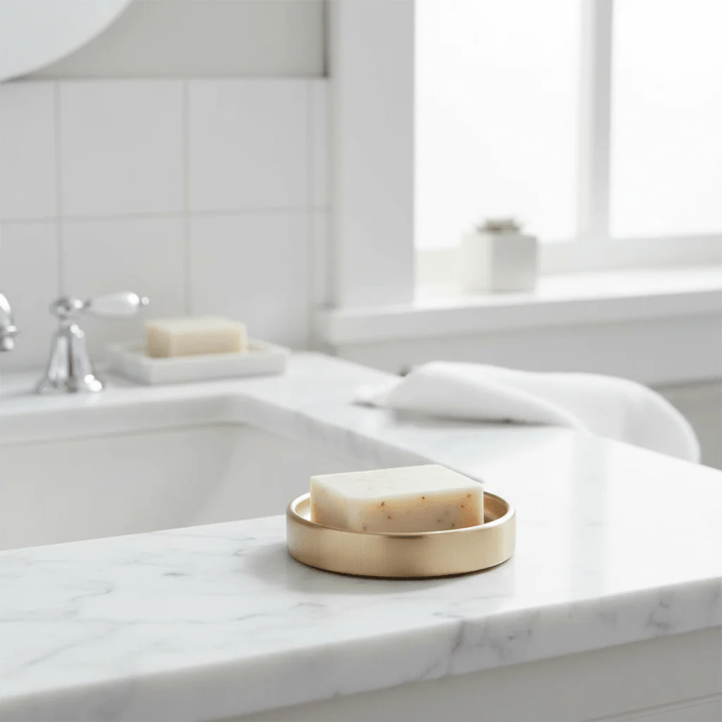 Allegra Champagne Finish Soap Dish - Image 3