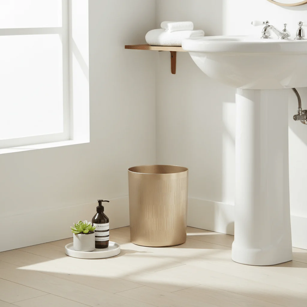 Allegra Champagne Finish Waste Bin - Image 3