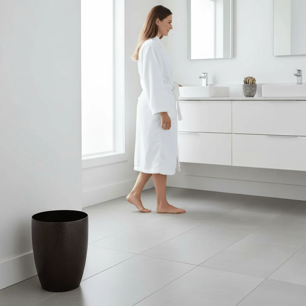 Allegra Dark Bronze Finish Waste Bin - Image 2