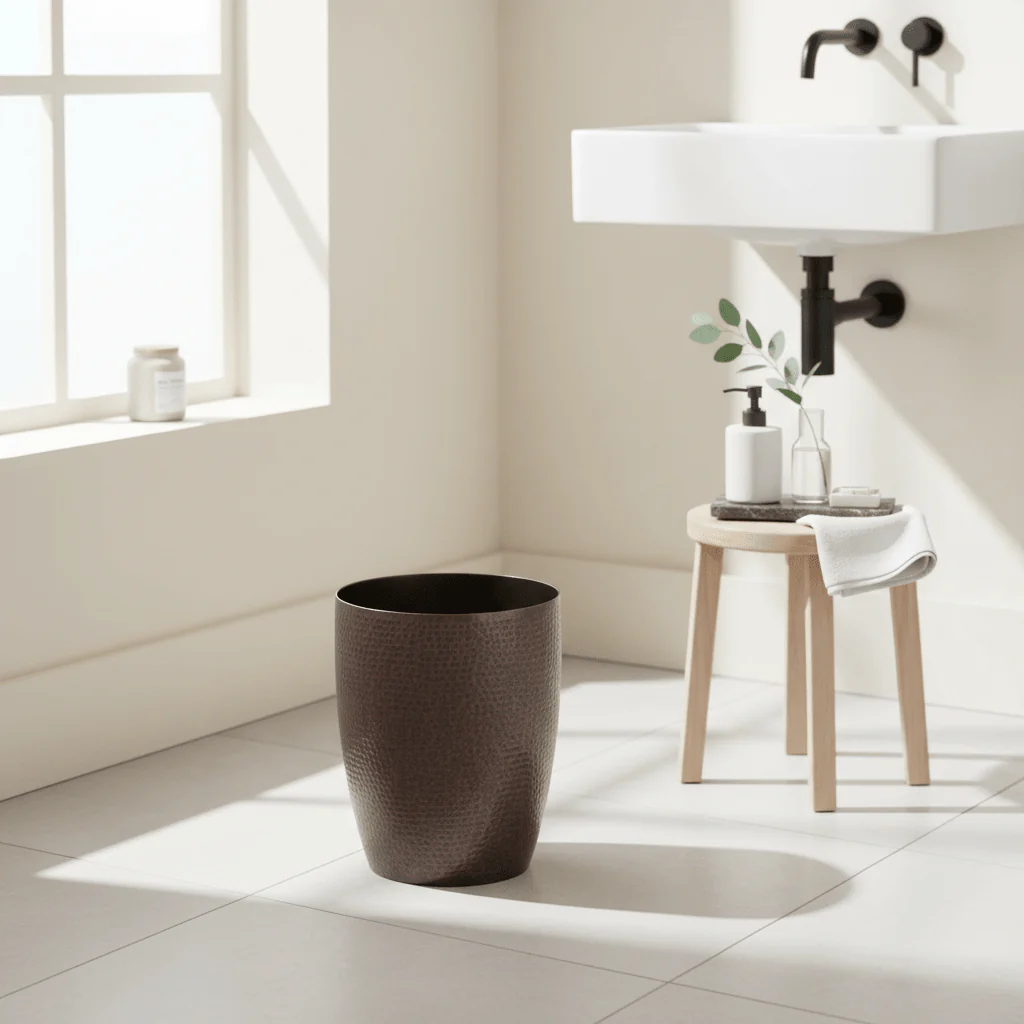 Allegra Dark Bronze Finish Waste Bin - Image 3