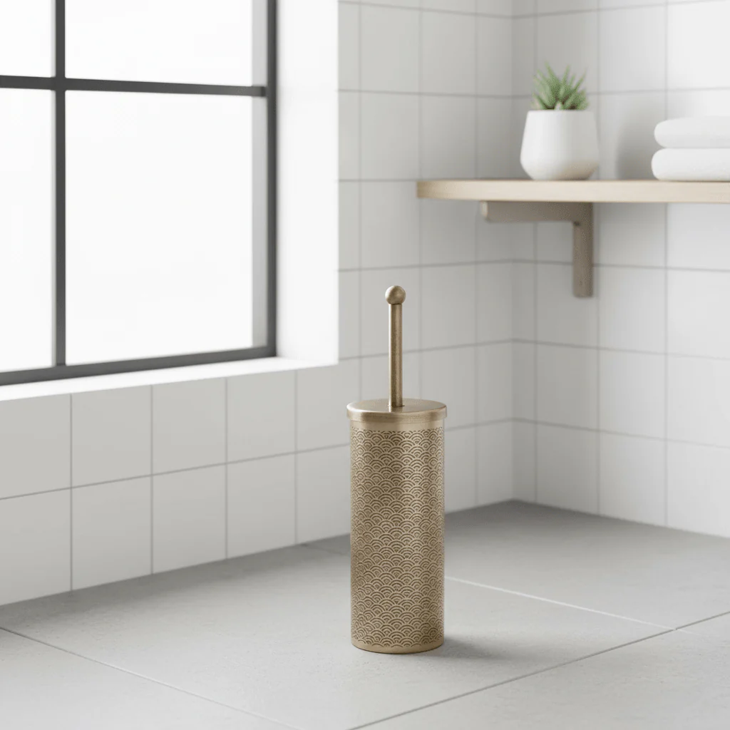 Allegra Etched Metallic Toilet Brush - Image 3
