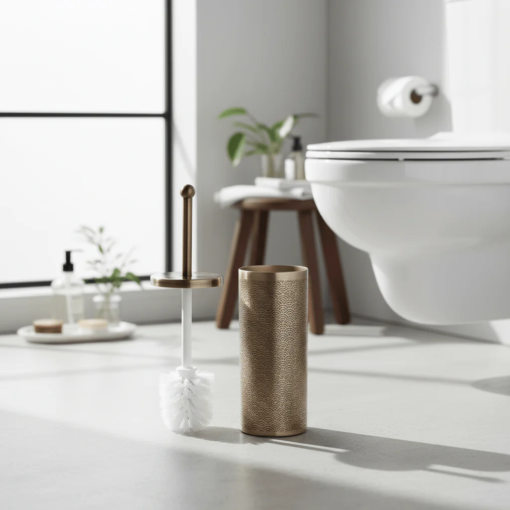 Allegra Etched Metallic Toilet Brush - Image 6