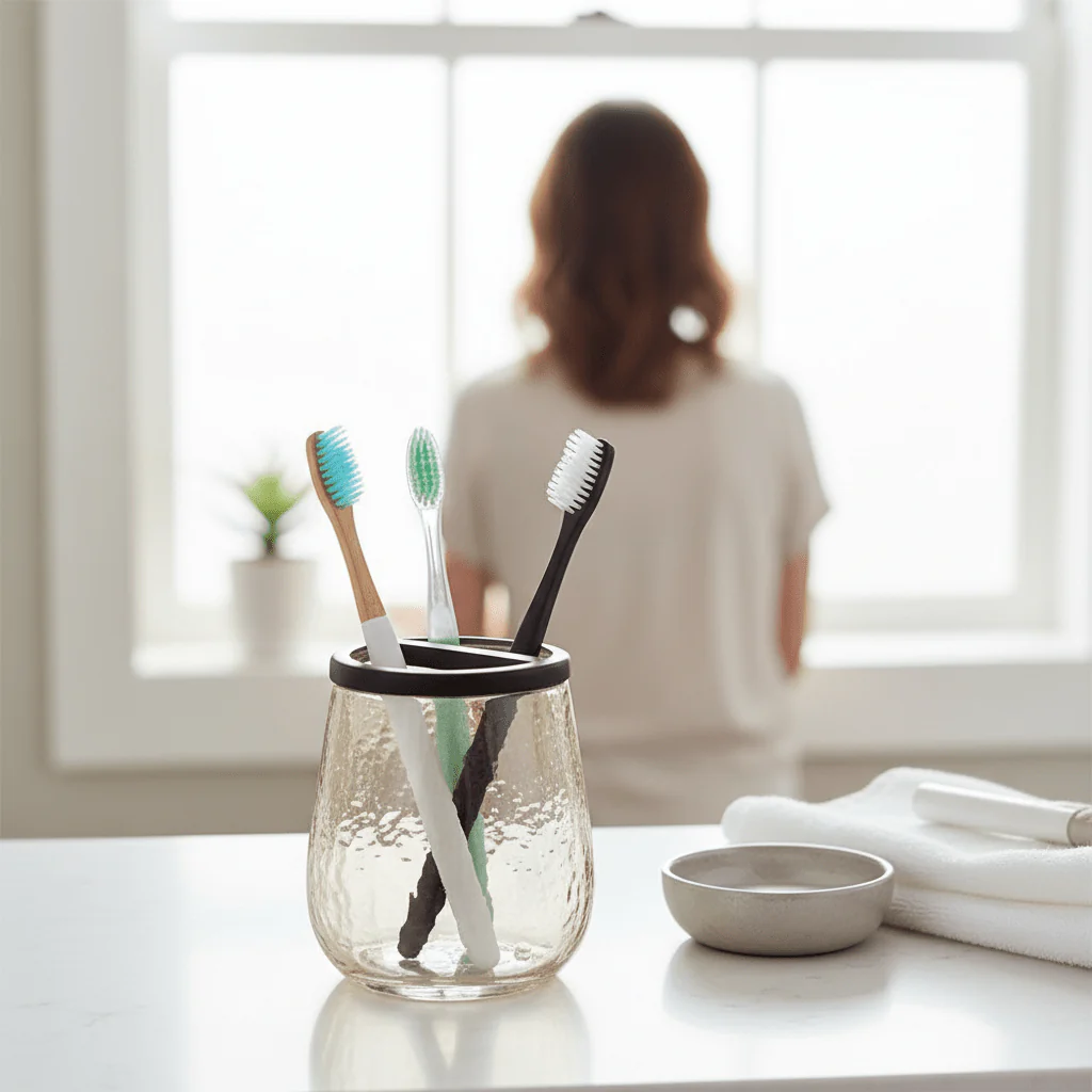Allegra Glass Toothbrush Holder - Image 6