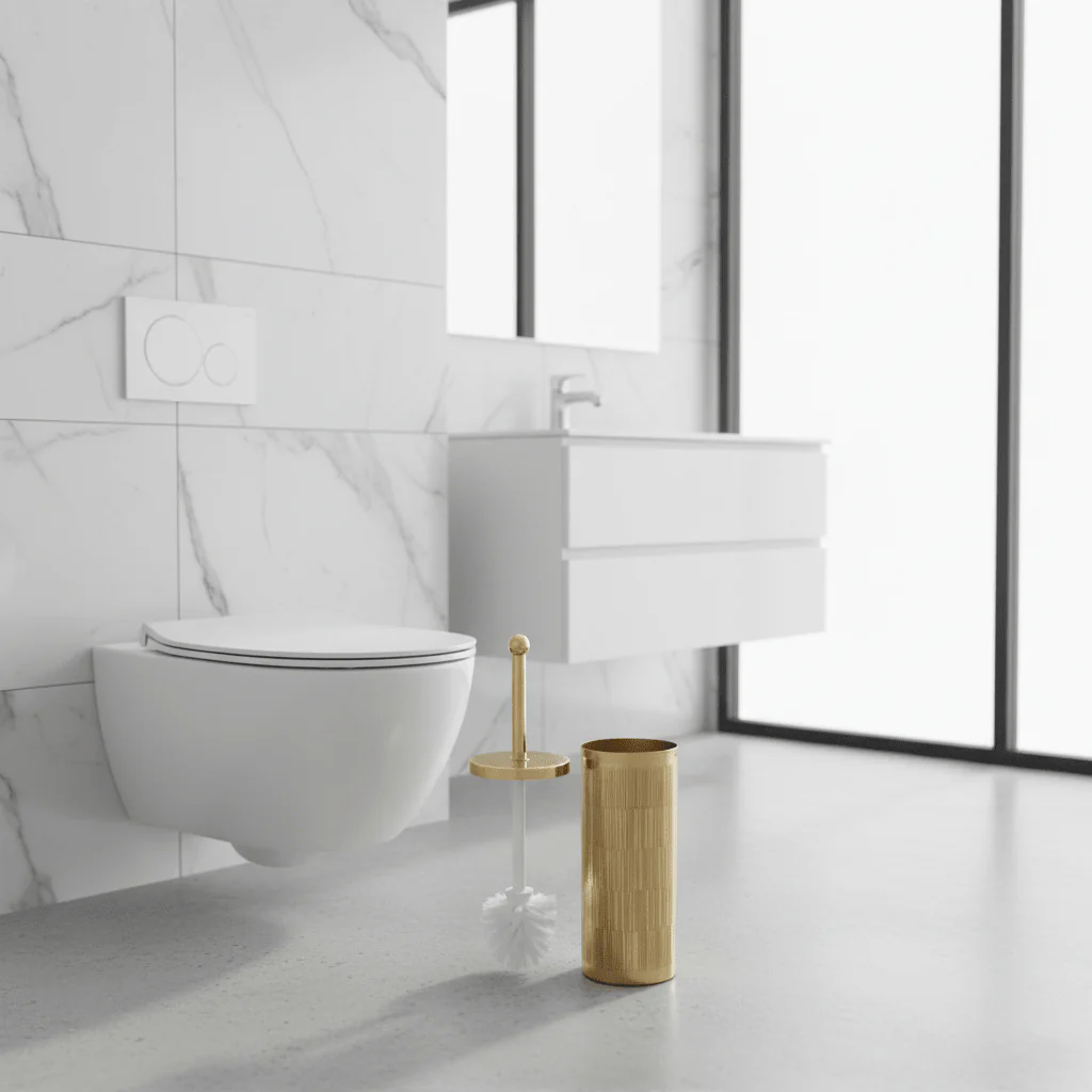Allegra Gold Finish Aluminium Toilet Brush - Image 8