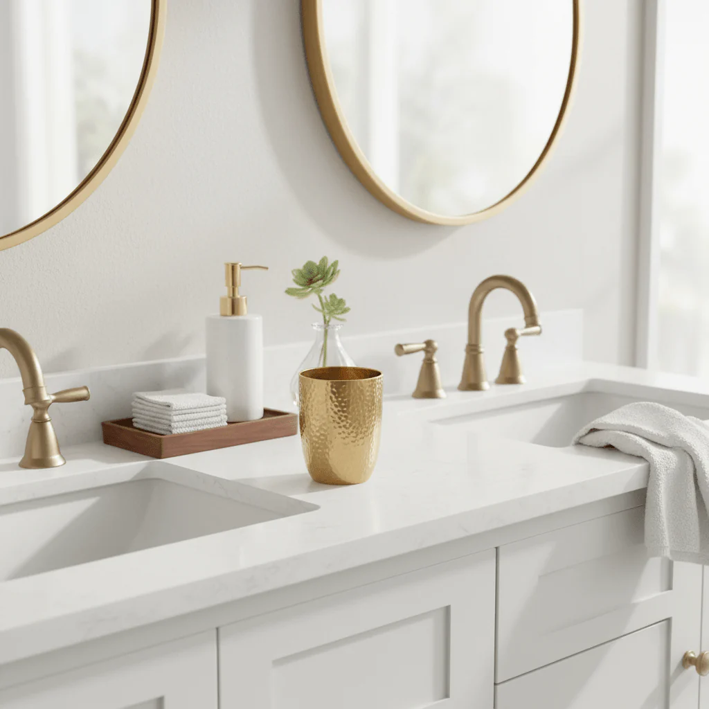 Allegra Gold Finish Bathroom Tumbler - Image 4