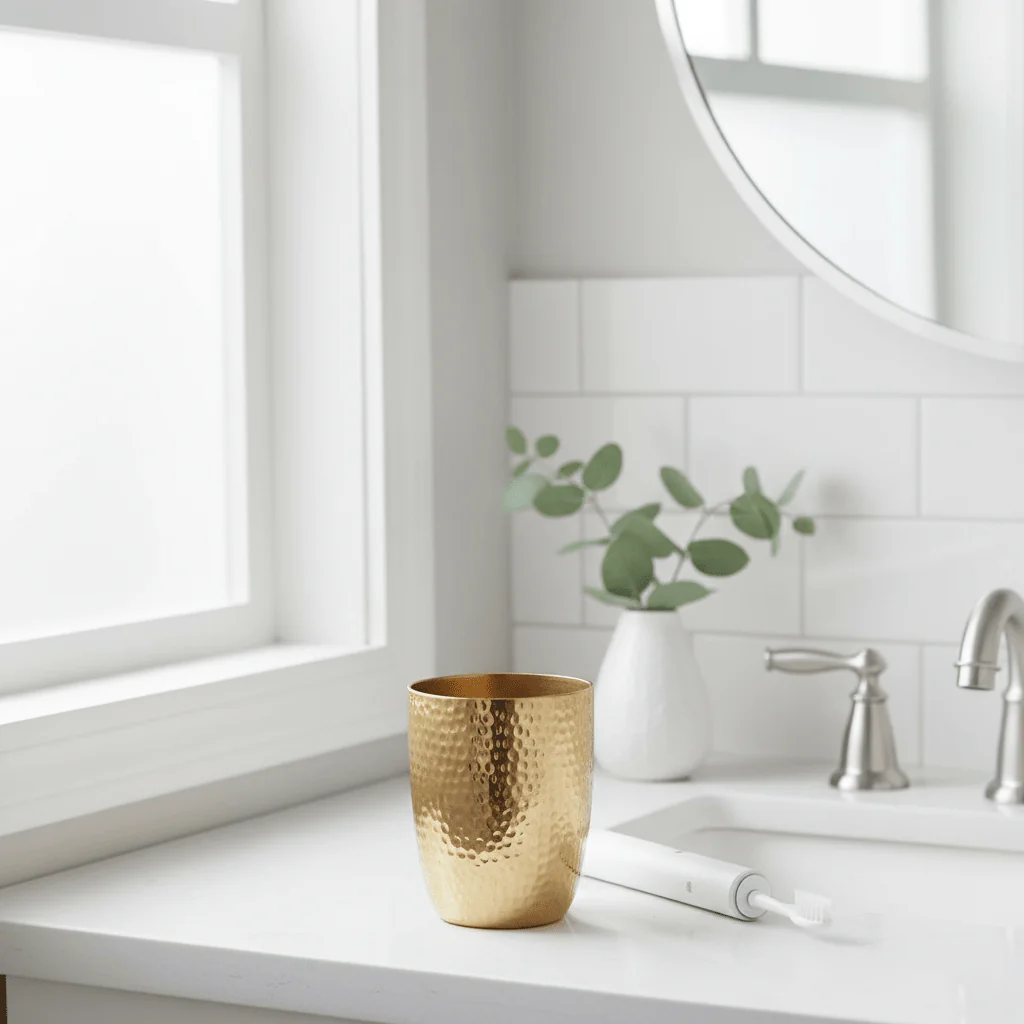 Allegra Gold Finish Bathroom Tumbler - Image 7