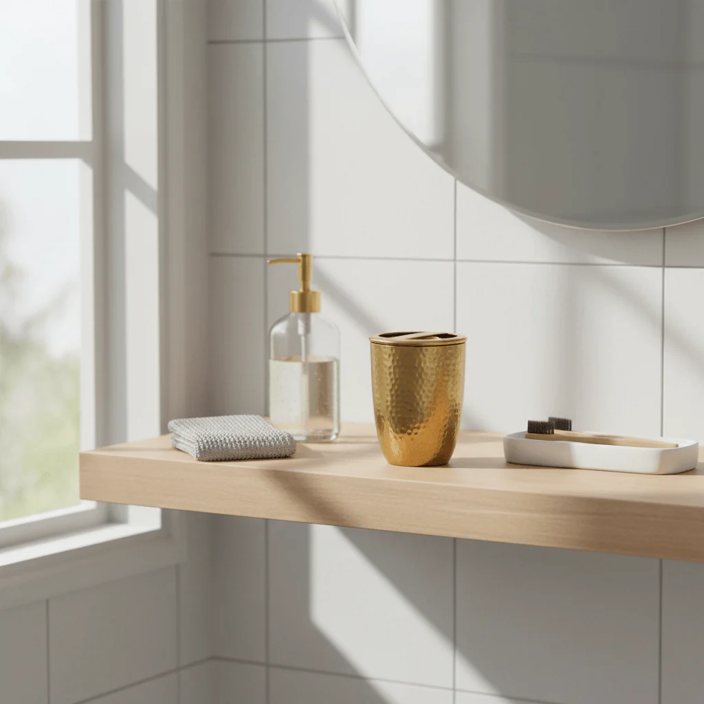 Allegra Hammered Effect Toothbrush Holder - Image 3