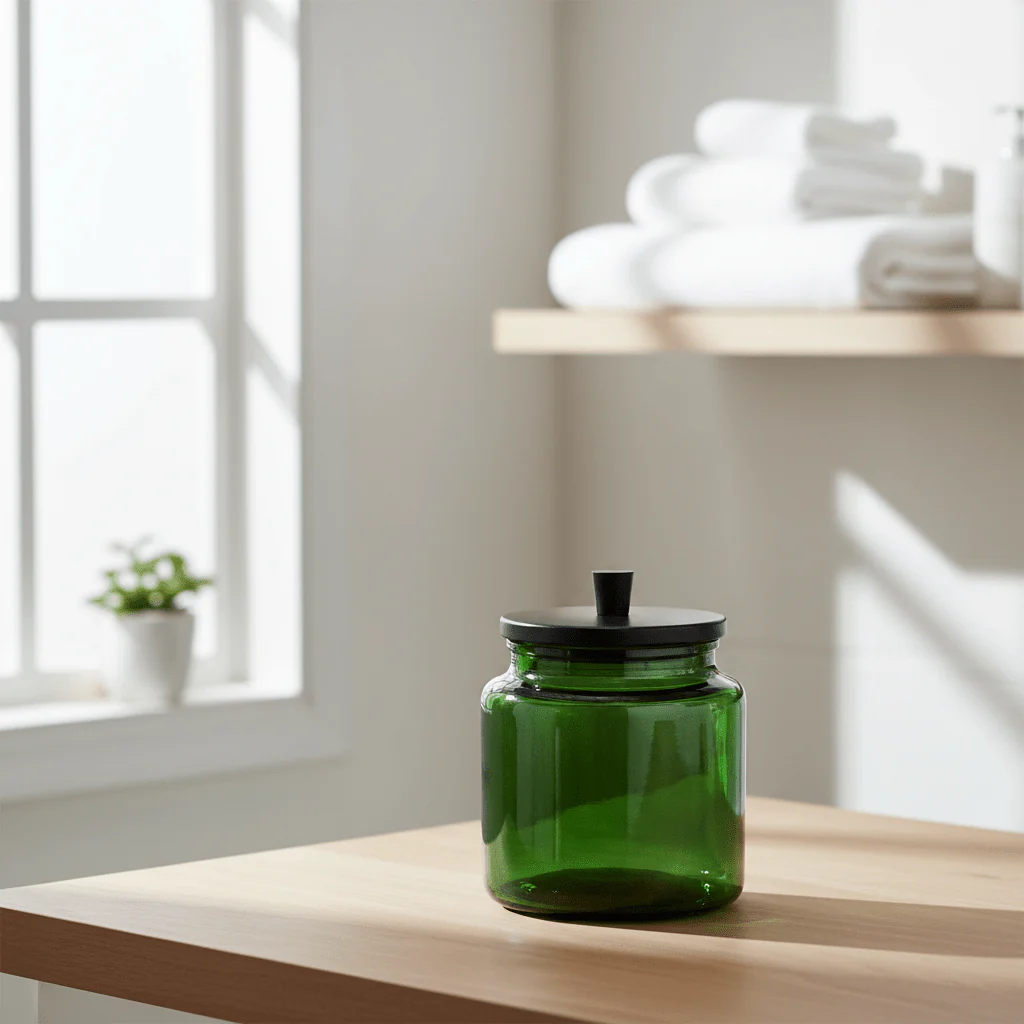 Allegra Kiara Green Glass Bathroom Jar - Image 7