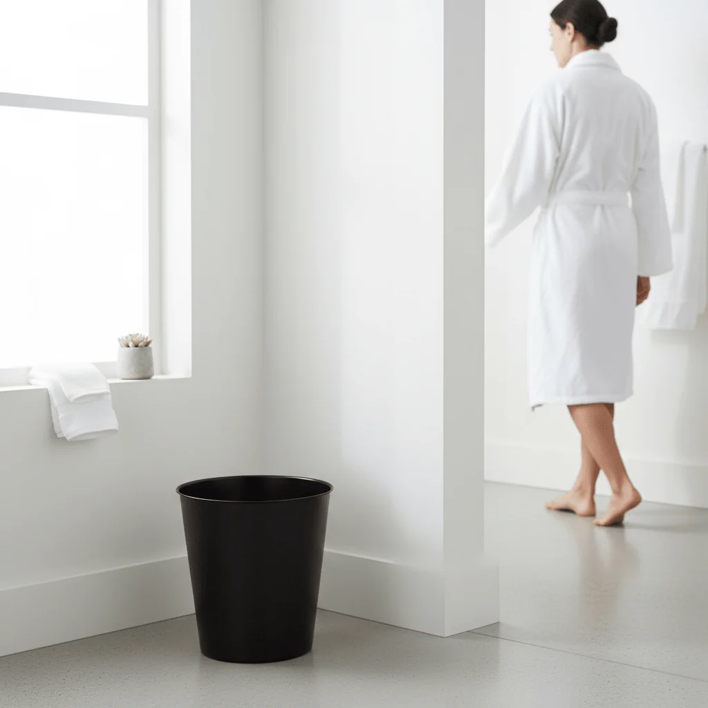 Allegra Kiara Stainless Steel Black Waste Bin - Image 2
