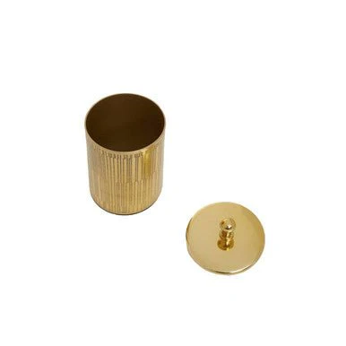 Allegra Line Effect Gold Bathroom Jar - Image 11