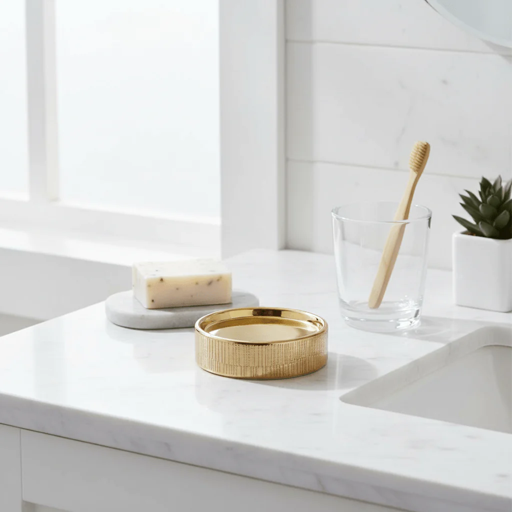 Allegra Line Effect Gold Soap Dish - Image 8