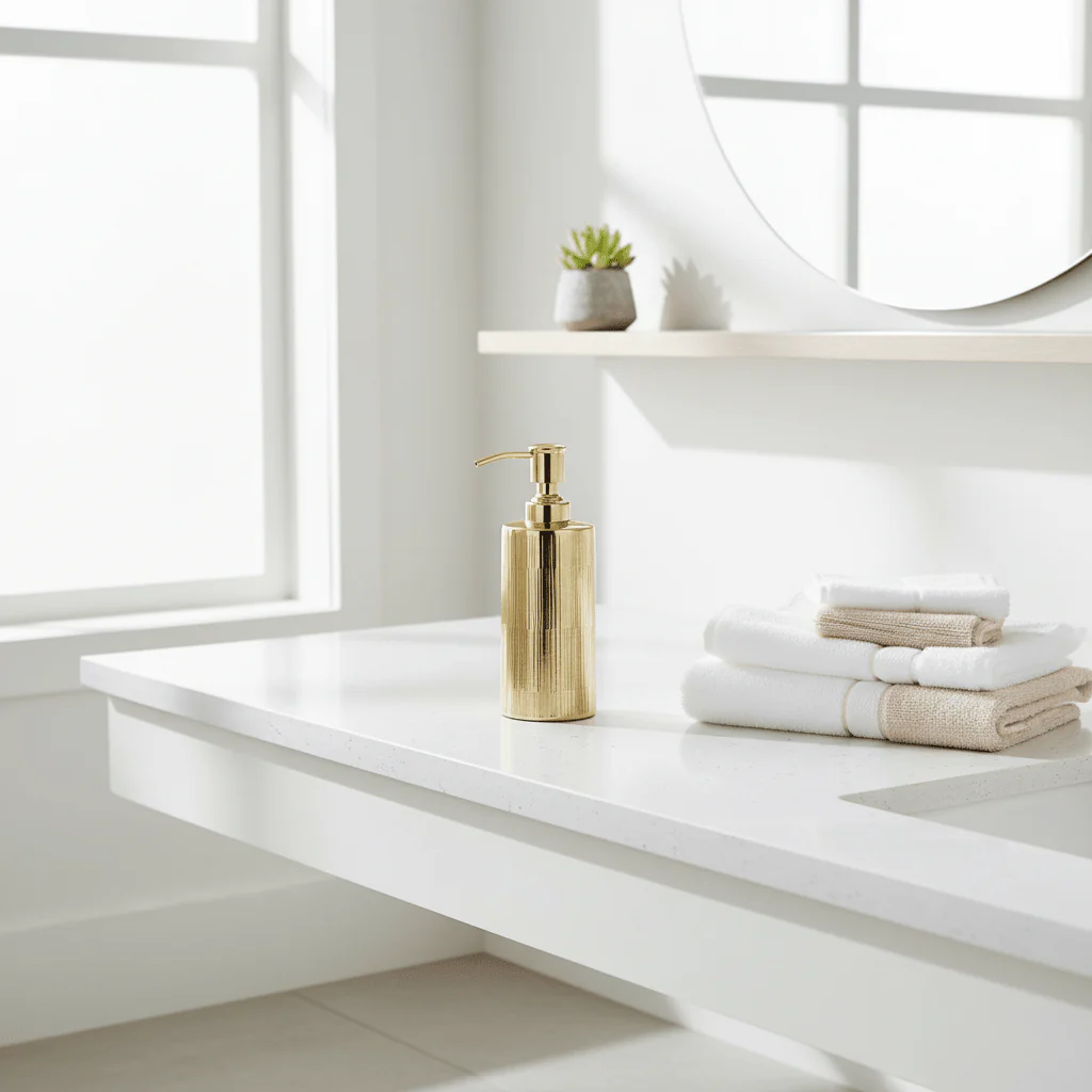 Allegra Metallic Gold Soap Dispenser - Image 3