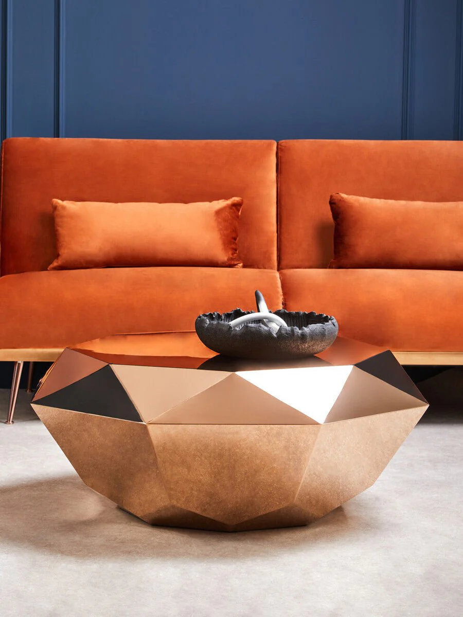 Allure Rose Gold Diamond Cut Coffee Table - Image 10