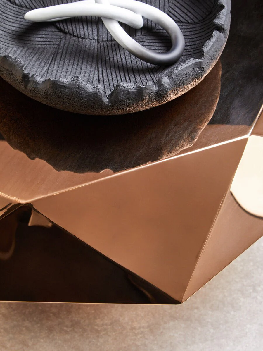 Allure Rose Gold Diamond Cut Coffee Table - Image 12