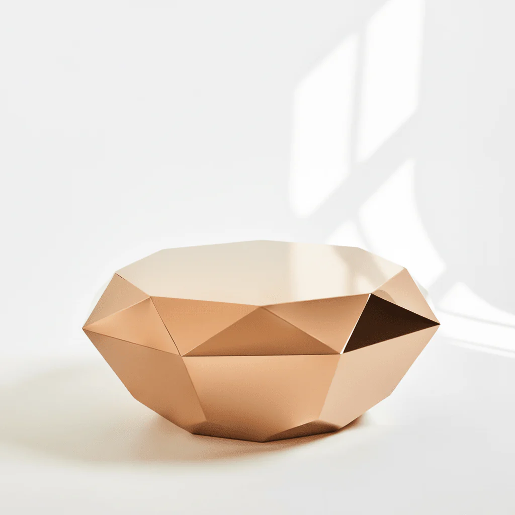 Allure Rose Gold Diamond Cut Coffee Table - Image 4