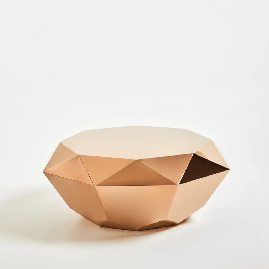 Allure Rose Gold Diamond Cut Coffee Table - Image 5