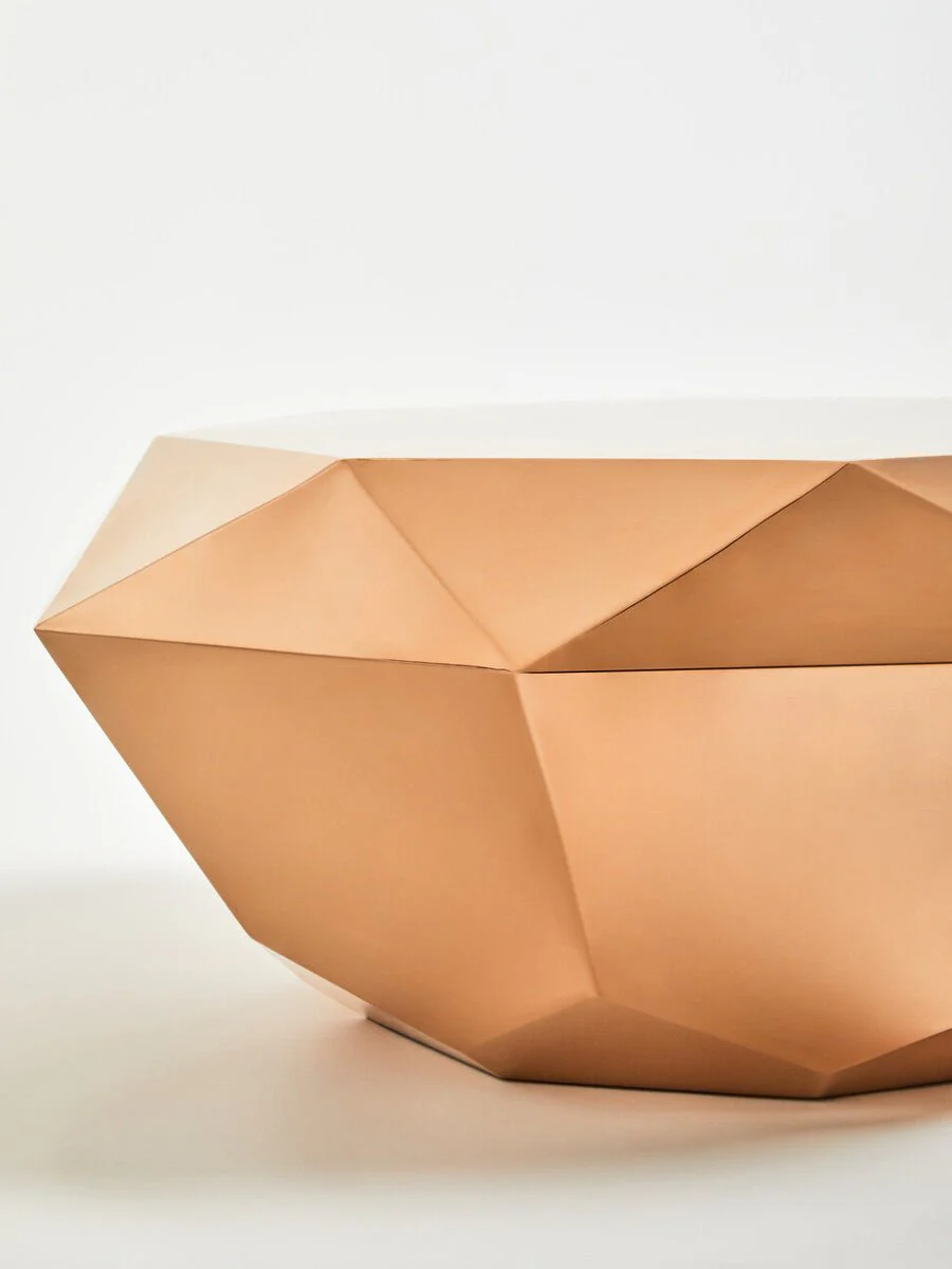 Allure Rose Gold Diamond Cut Coffee Table - Image 7