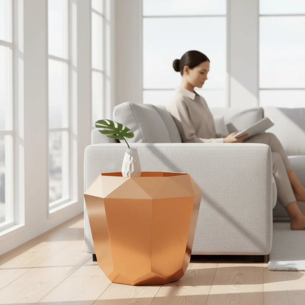 Allure Rose Gold Diamond Cut End Table - Image 2