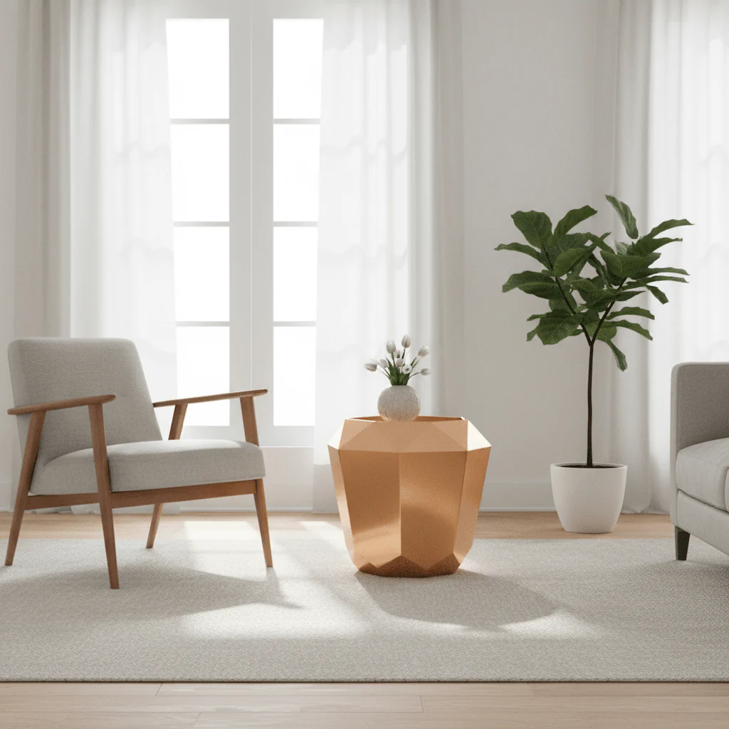 Allure Rose Gold Diamond Cut End Table - Image 3