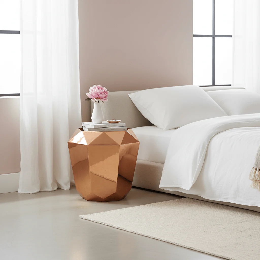 Allure Rose Gold Diamond Cut End Table - Image 4