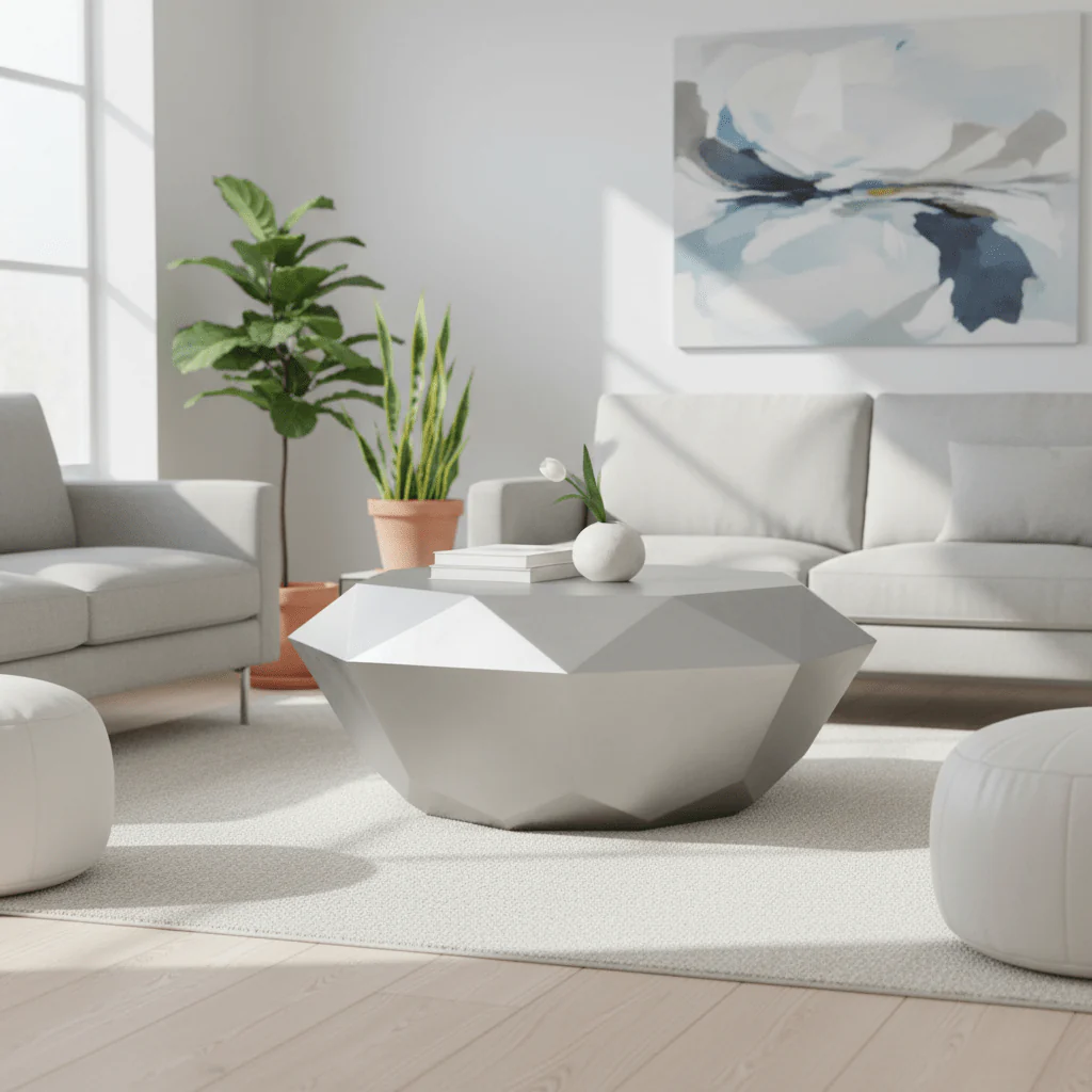 Allure Silver Diamond Cut Coffee Table - Image 3