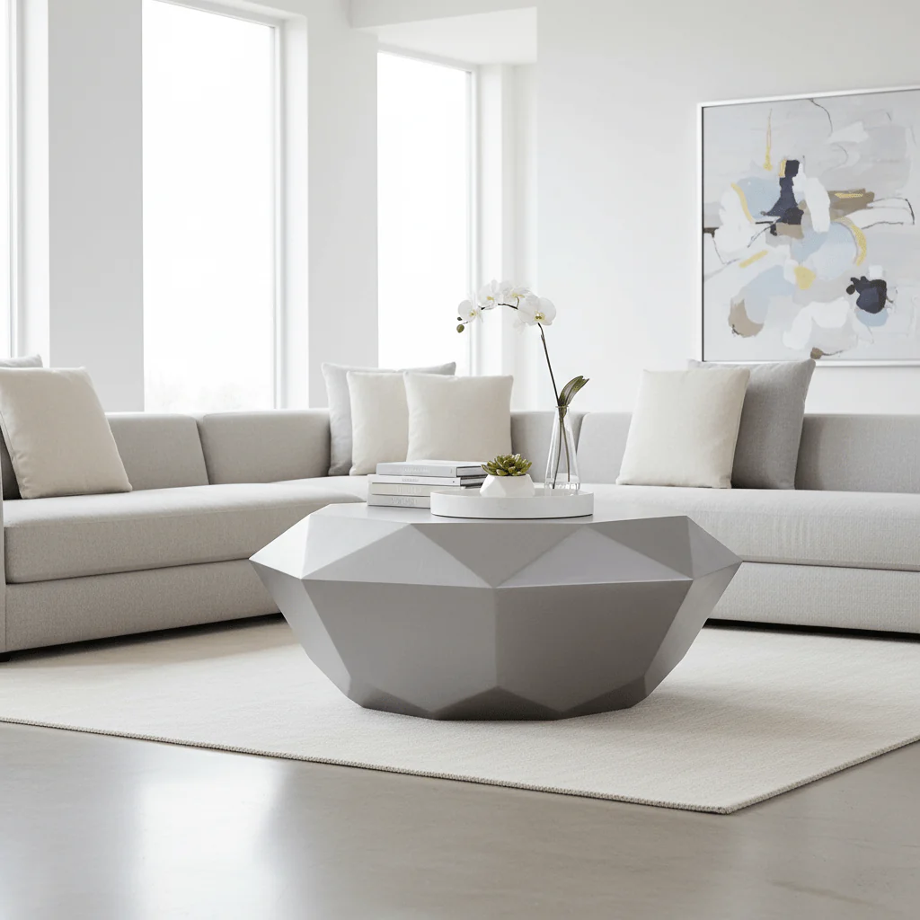 Allure Silver Diamond Cut Coffee Table - Image 4
