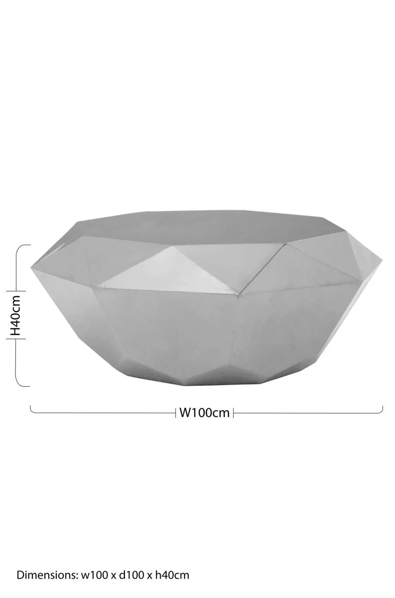 Allure Silver Diamond Cut Coffee Table - Image 7