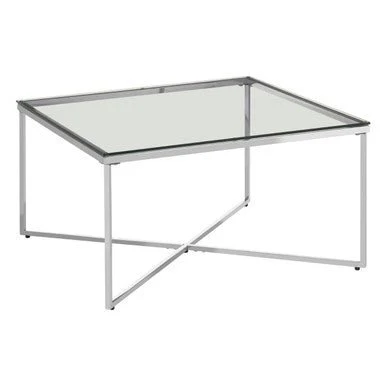 Allure Silver Finish Cross Base Coffee Table - Image 6