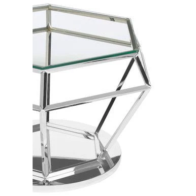 Allure Silver Finish Diamond Design End Table - Image 8