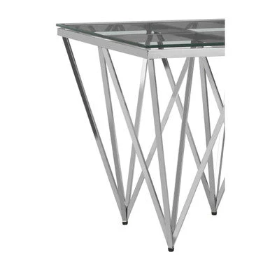 Allure Silver Finish Prismatic Legs End Table - Image 7