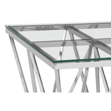 Allure Silver Finish Prismatic Legs End Table - Image 8