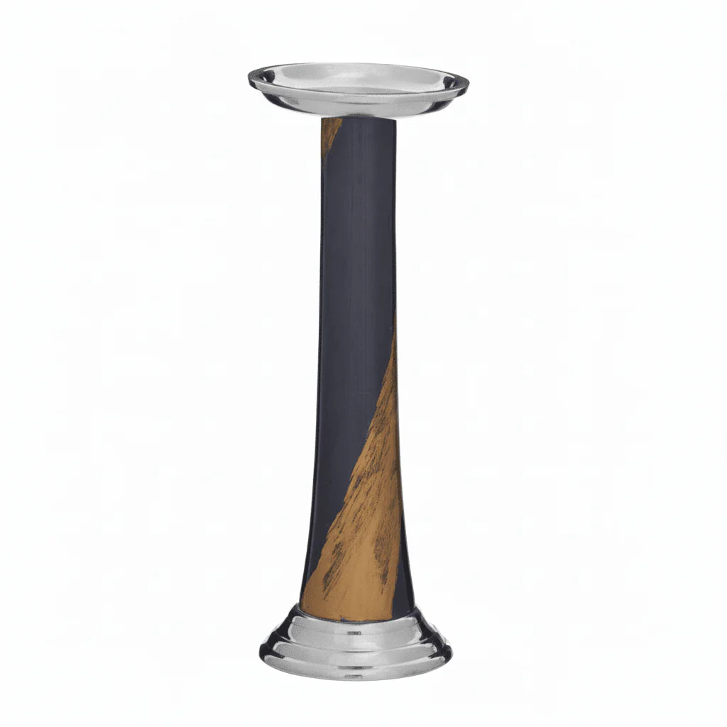 Alma Blue And Gold Candle Holder