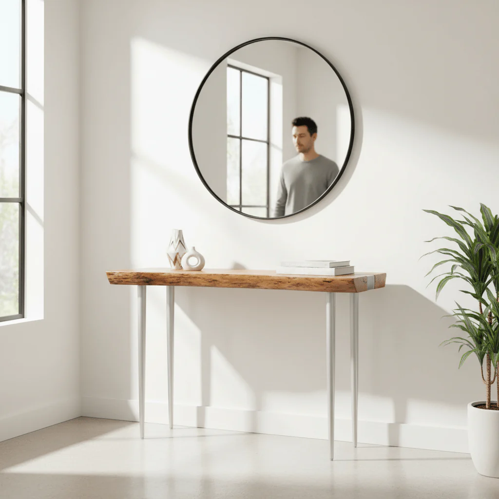 Almora Natural Acacia Wood Console Table - Image 2