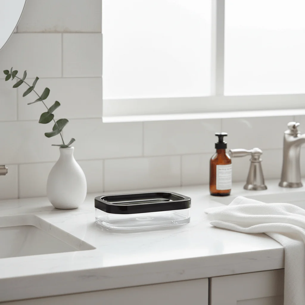 Ando Black Acrylic Soap Dish - Image 3