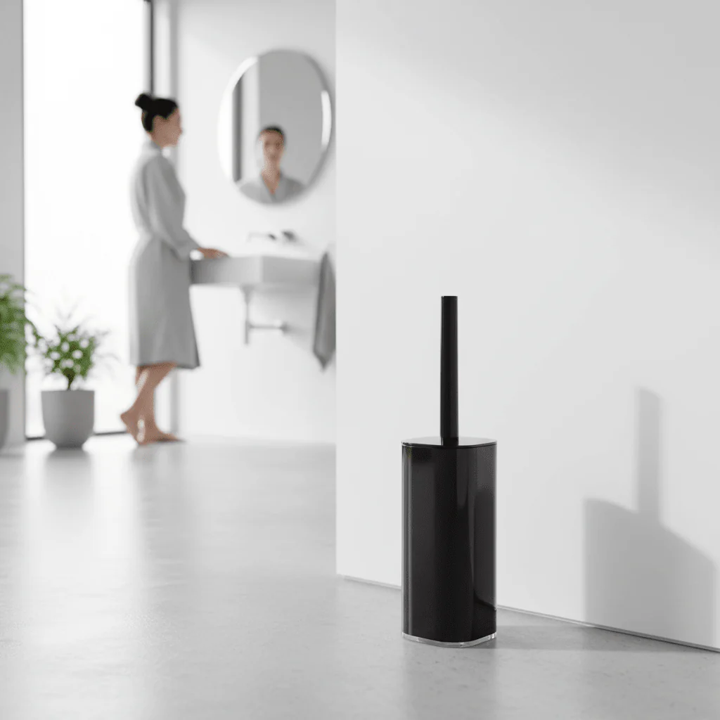 Ando Black Acrylic Toilet Brush Holder - Image 2