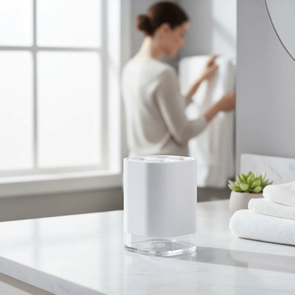 Ando White Acrylic Toothbrush Holder - Image 2