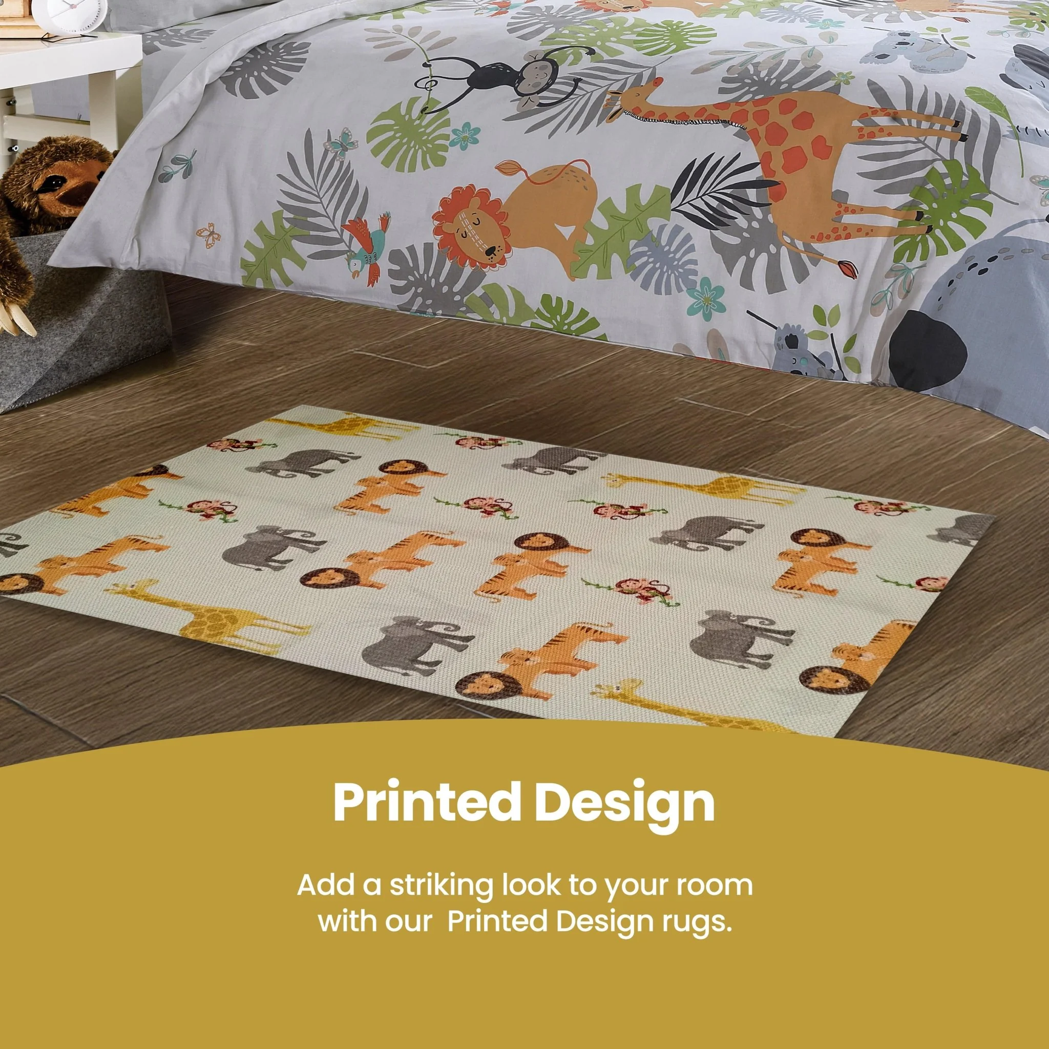 Animal Printed Rug Safari Modern Non-Slip Soft Durable Floor Rug for Living Room Bedroom Hallway & Office - Image 5