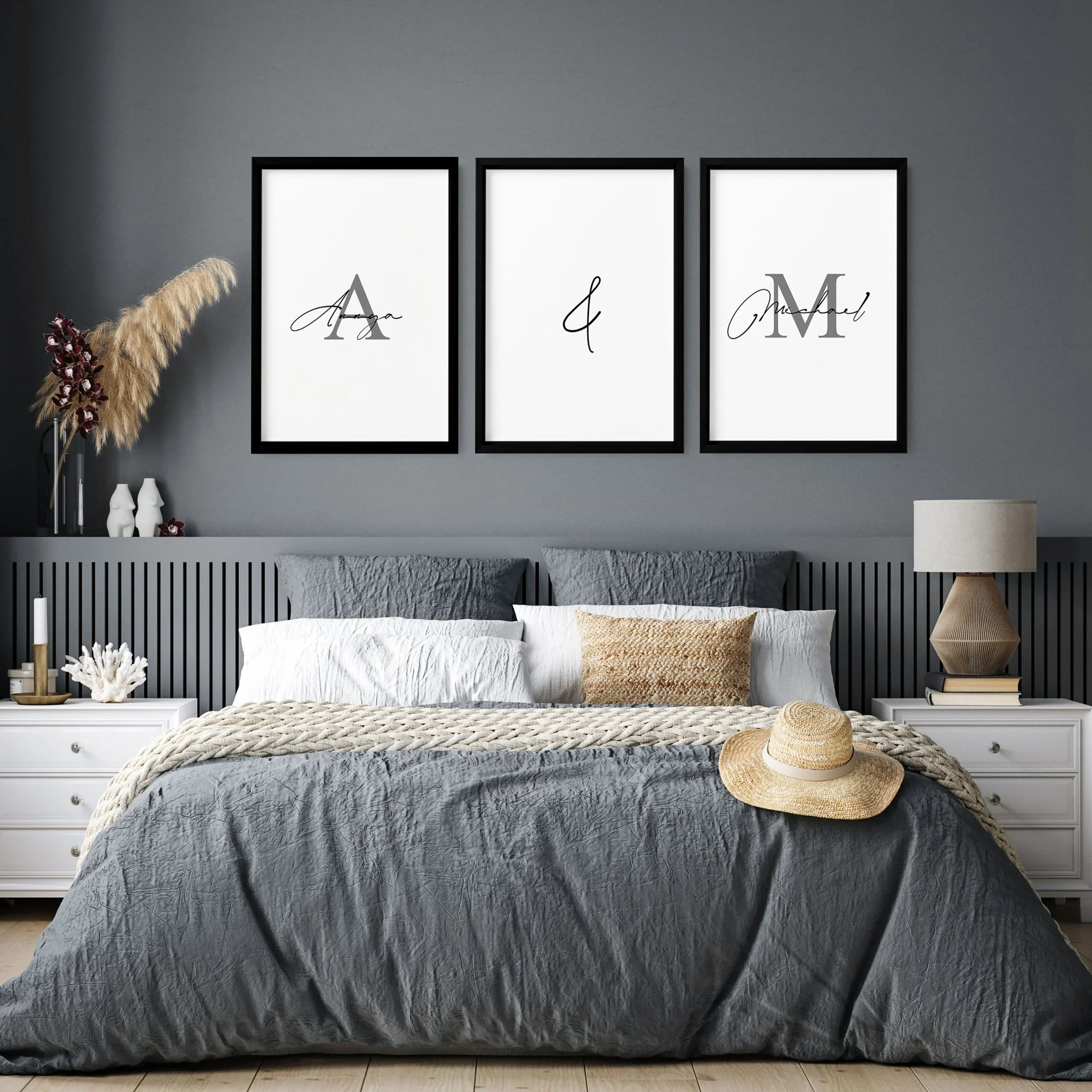 Anniversary gift paper | set of 3 wall art prints for Bedroom - Image 3