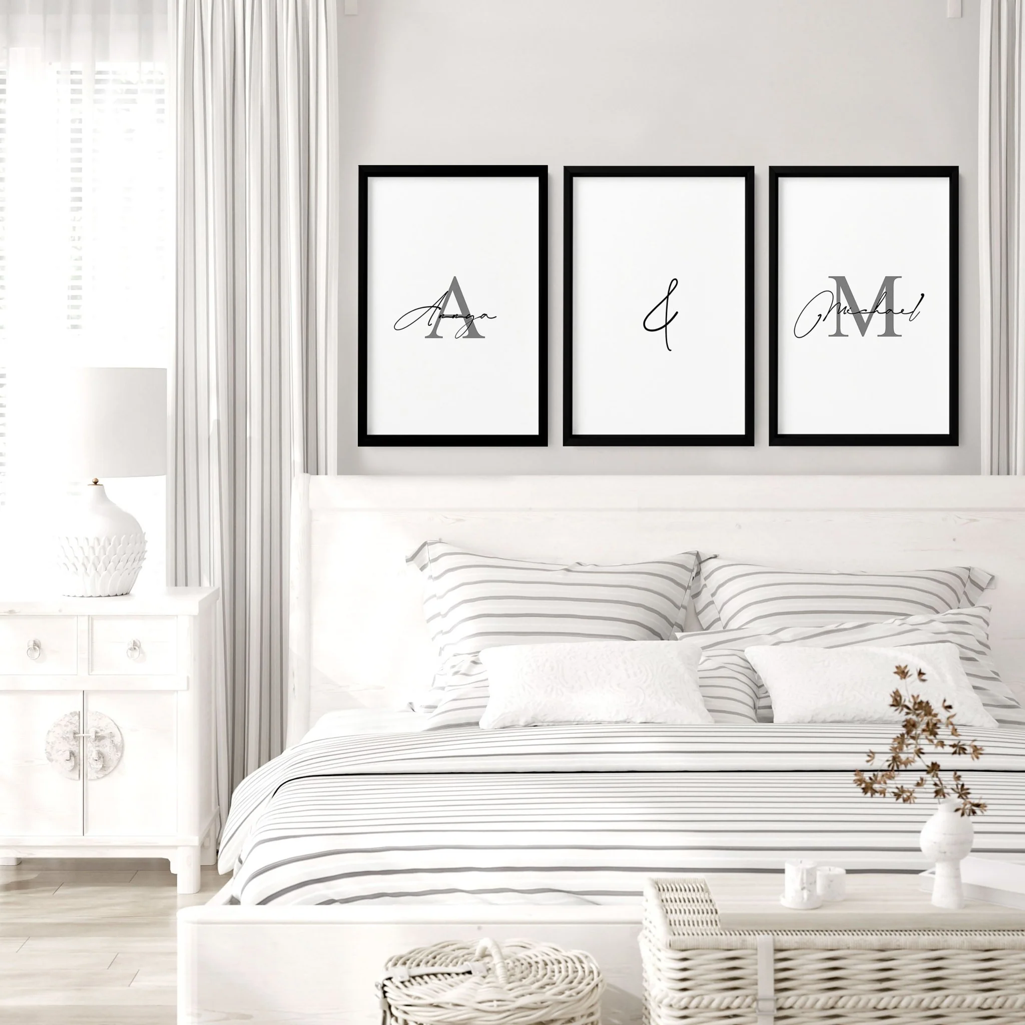 Anniversary gift paper | set of 3 wall art prints for Bedroom - Image 8