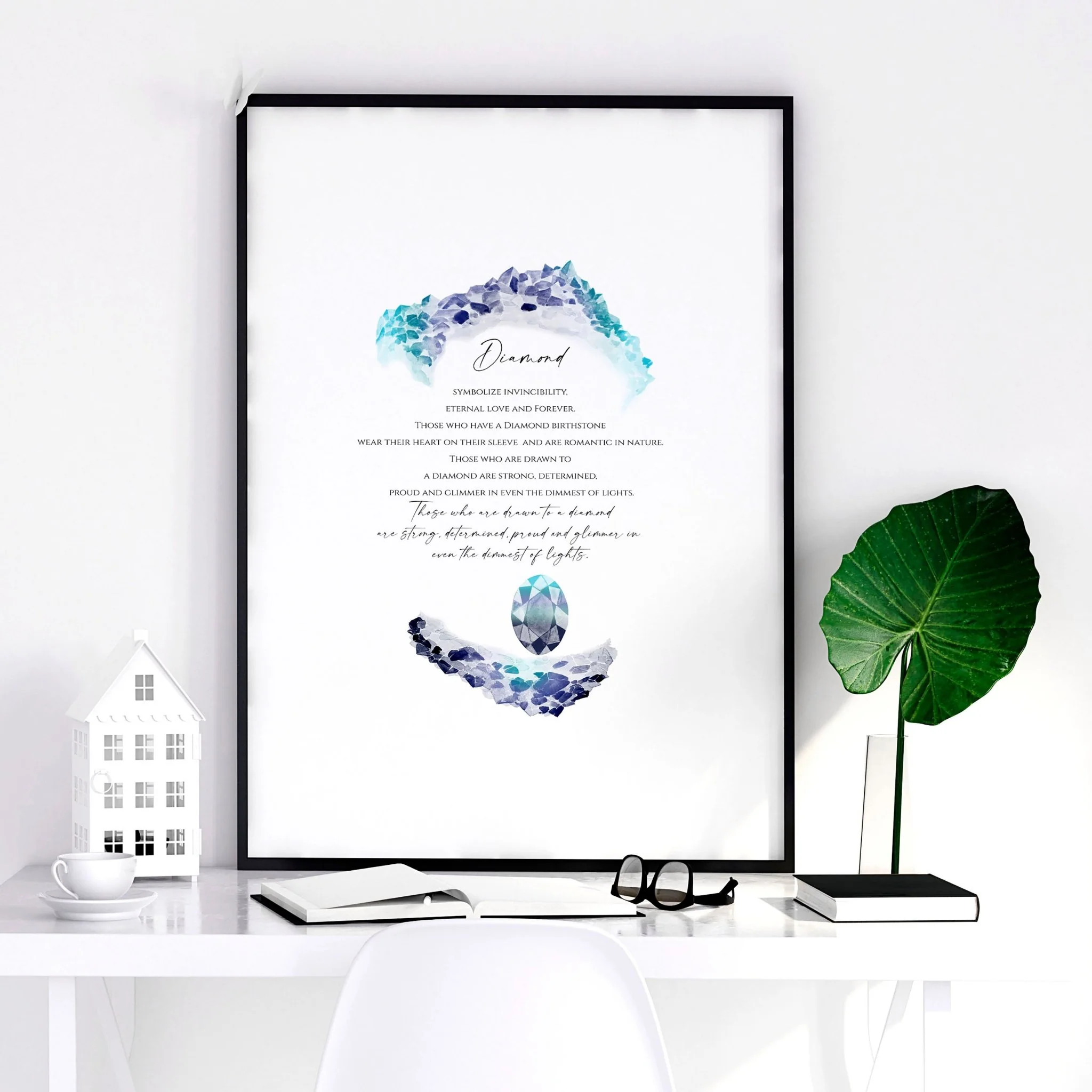 April Diamond Birthstone wall art print - Image 3