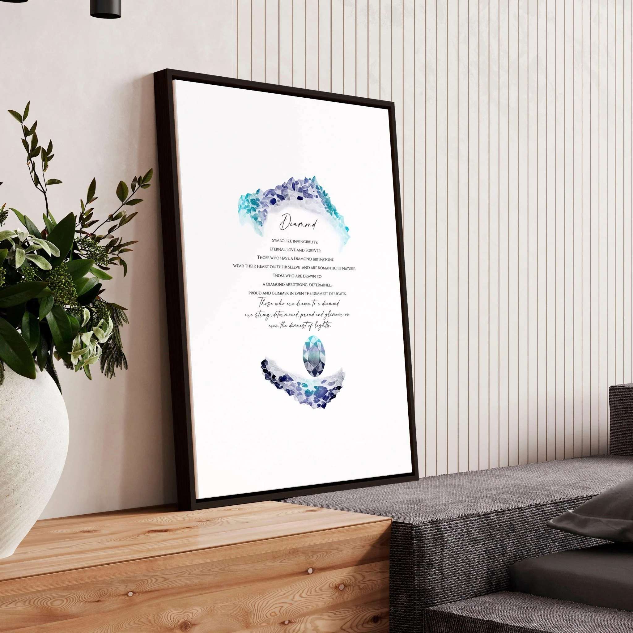 April Diamond Birthstone wall art print - Image 4