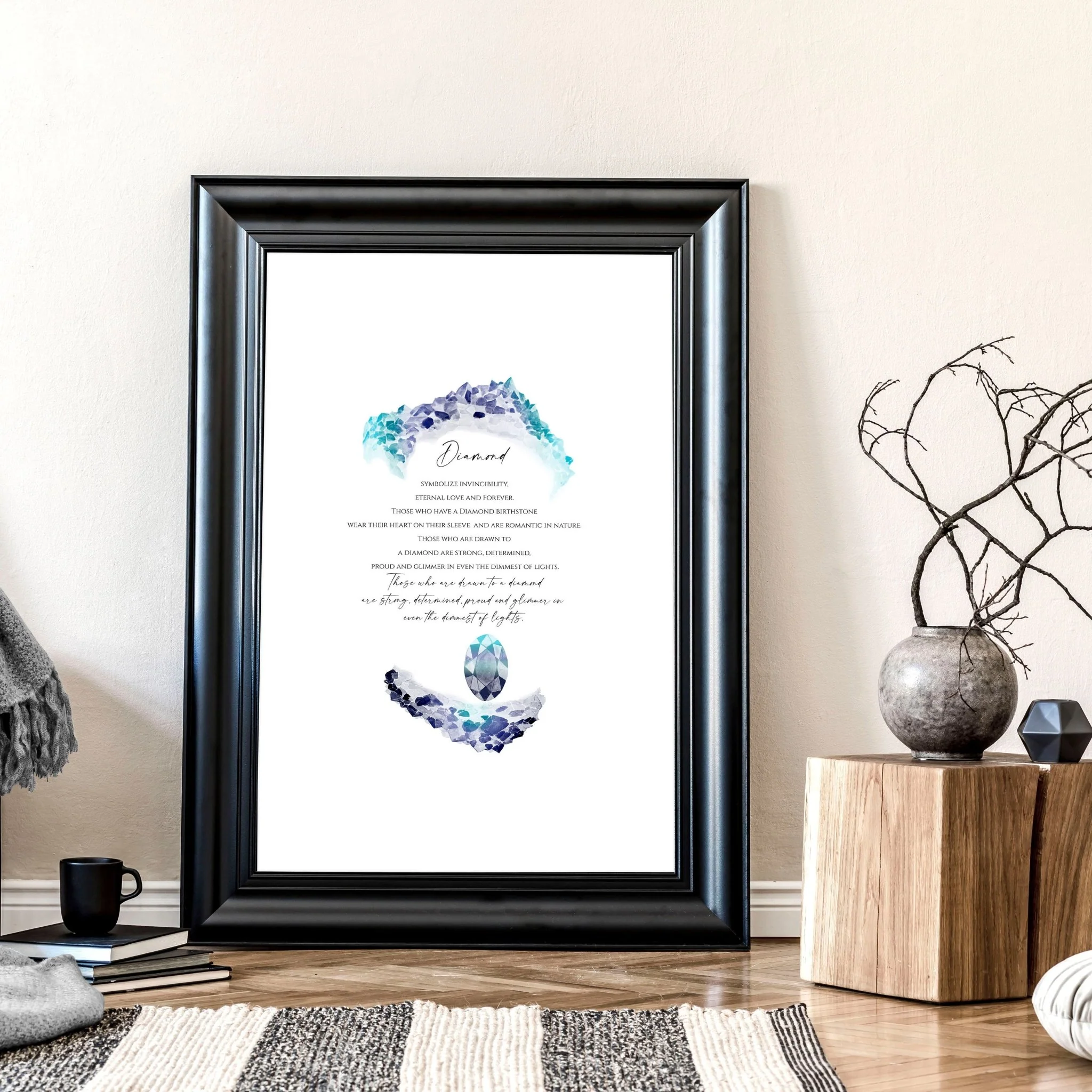 April Diamond Birthstone wall art print - Image 5