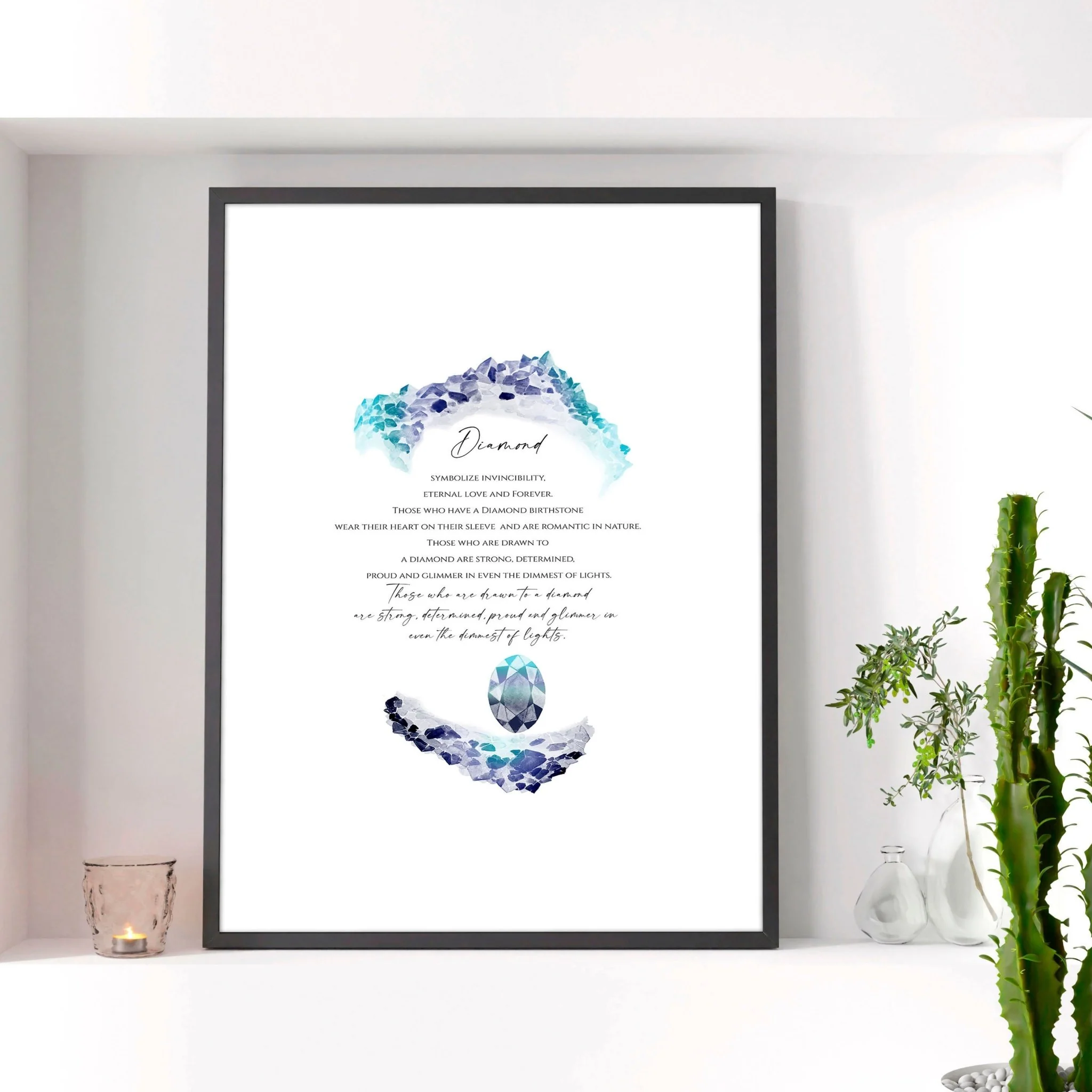 April Diamond Birthstone wall art print - Image 6