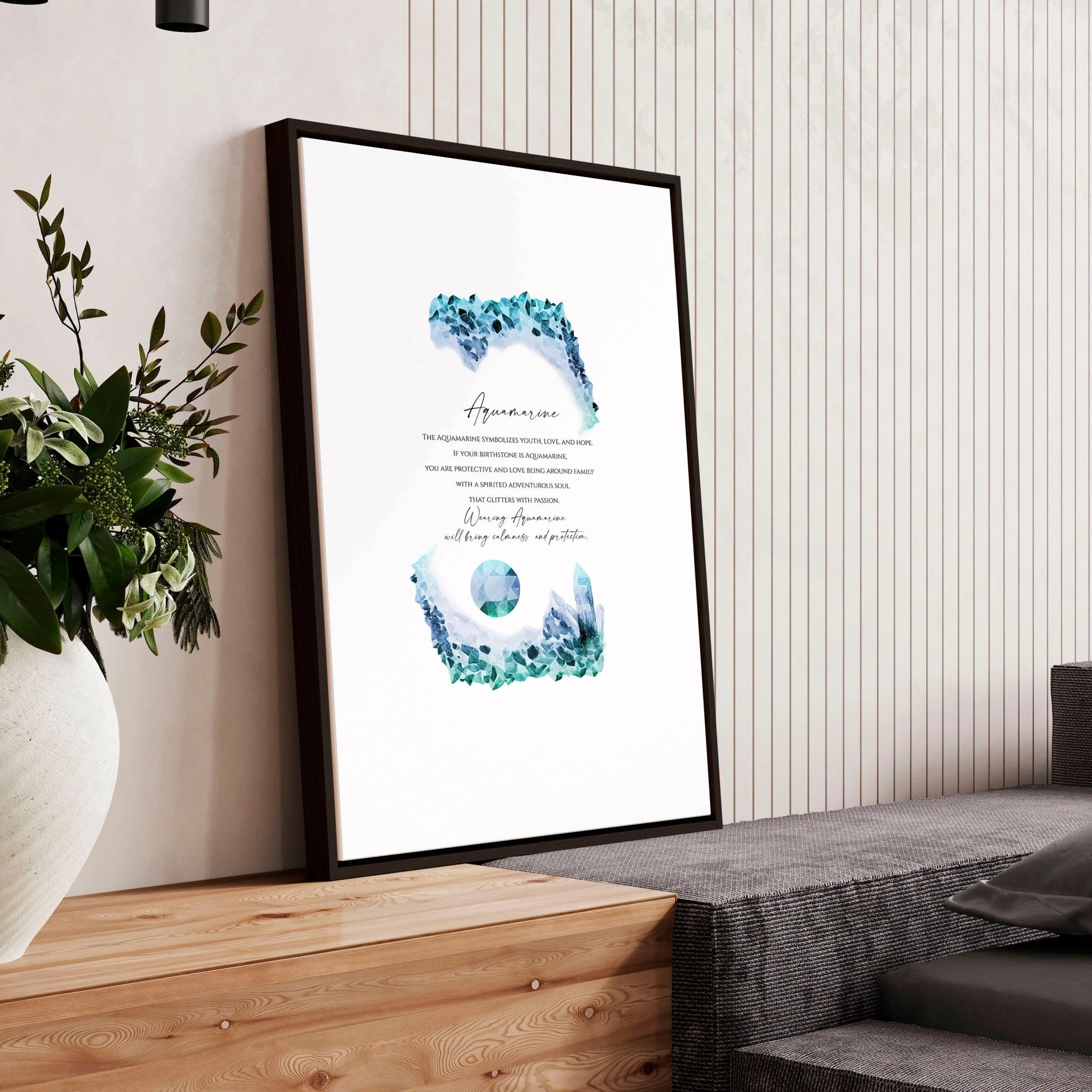 Aquamarine Birthstone December | wall art print - Image 3