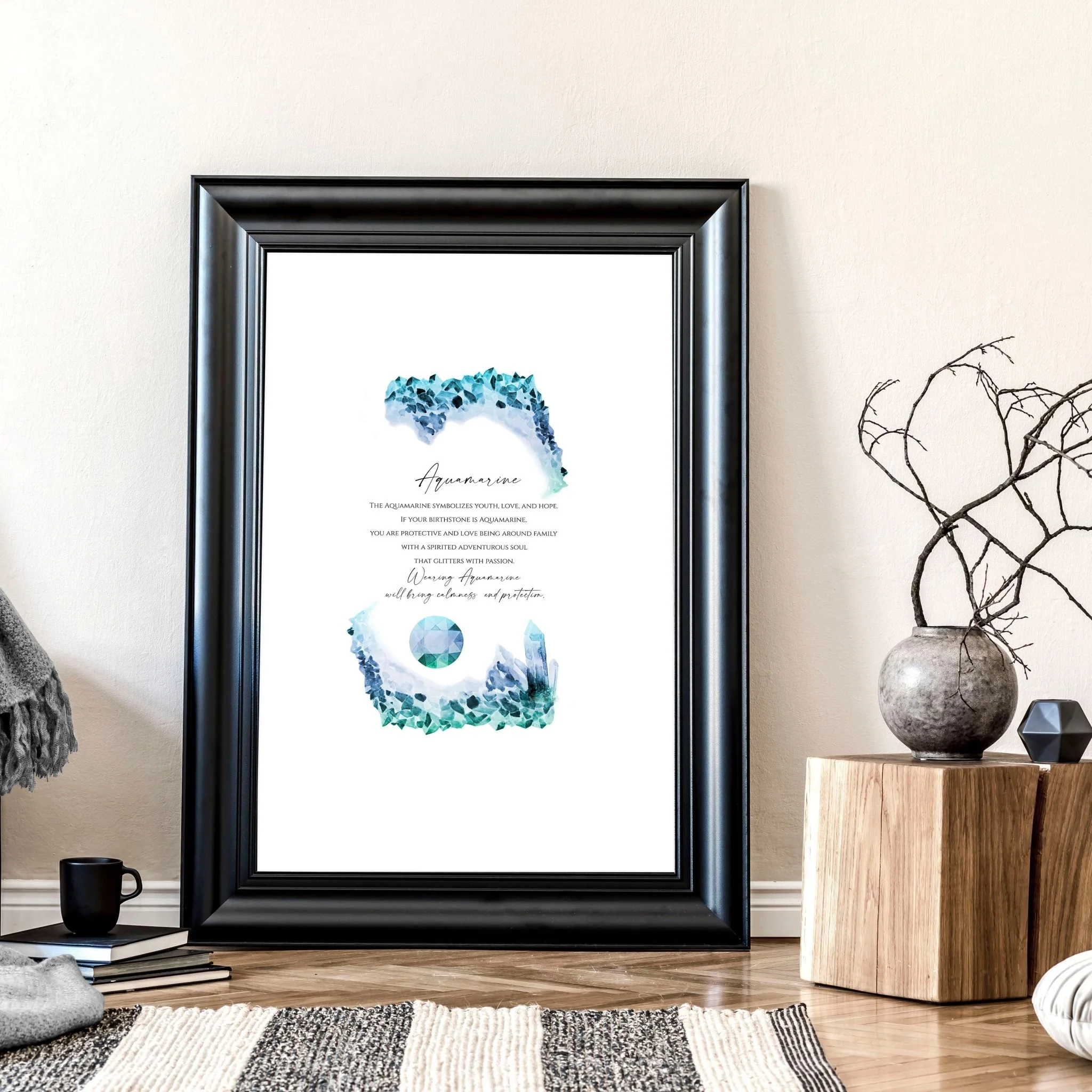 Aquamarine Birthstone December | wall art print - Image 6